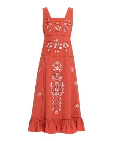 Elie Tahari The Lainey Floral-Embroidered Midi Dress | Thumbnail 1 Elie Tahari The Lainey Floral-Embroidered Midi Dress | Thumbnail 1