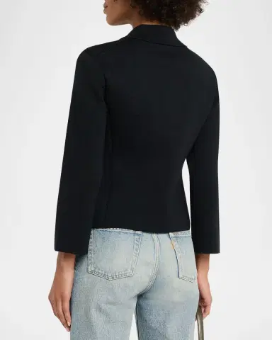 Saint Laurent Wool Button-Front Polo Cardigan | Thumbnail 2 Saint Laurent Wool Button-Front Polo Cardigan | Thumbnail 2
