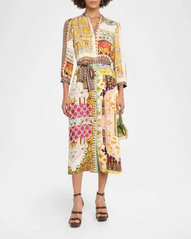 Elie Tahari The Mila Baroque Floral-Print Midi Shirtdress | Thumbnail 2 Elie Tahari The Mila Baroque Floral-Print Midi Shirtdress | Thumbnail 2