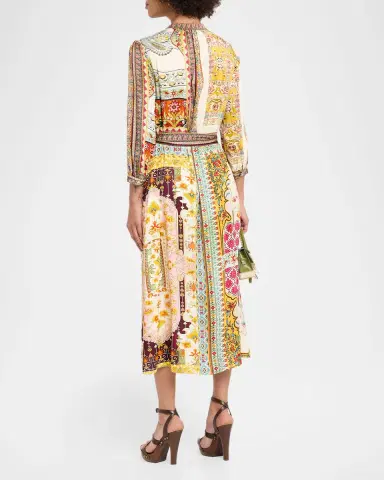 Elie Tahari The Mila Baroque Floral-Print Midi Shirtdress | Thumbnail 3 Elie Tahari The Mila Baroque Floral-Print Midi Shirtdress | Thumbnail 3