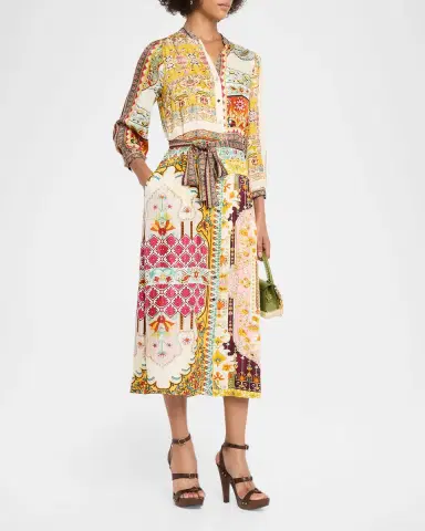 Elie Tahari The Mila Baroque Floral-Print Midi Shirtdress | Thumbnail 4 Elie Tahari The Mila Baroque Floral-Print Midi Shirtdress | Thumbnail 4