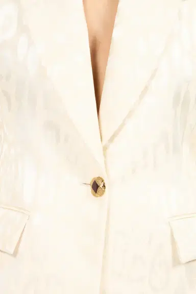 Roberto Cavalli Ivory Jacket With Jaguar Motif | Thumbnail 4 Roberto Cavalli Ivory Jacket With Jaguar Motif | Thumbnail 4