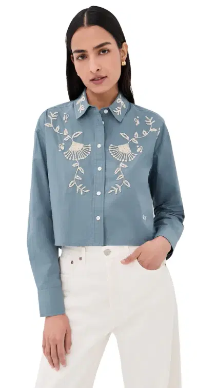 Veronica Beard Aderes Shirt Blue Steel | Thumbnail 1 Veronica Beard Aderes Shirt Blue Steel | Thumbnail 1