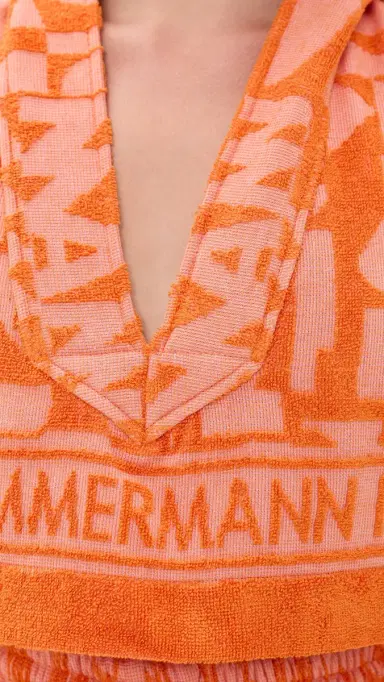 Zimmermann Solstice Towelling Coverup Top Orange Pink | Thumbnail 6 Zimmermann Solstice Towelling Coverup Top Orange Pink | Thumbnail 6