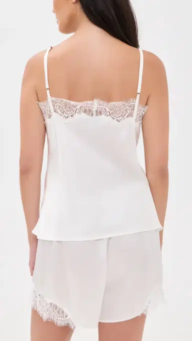 Petite Plume Mulberry ilk White Lace Cami Short et White | Thumbnail 3 Petite Plume Mulberry ilk White Lace Cami Short et White | Thumbnail 3