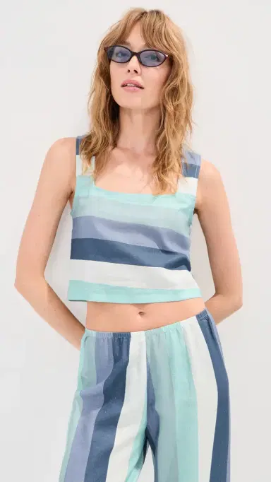 LE BOP Ombre Darcy Cropped Top Ocean Ombre | Thumbnail 2 LE BOP Ombre Darcy Cropped Top Ocean Ombre | Thumbnail 2