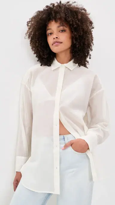 By Malene Birger Derris Soft Organza Blouse Soft White | Thumbnail 2 By Malene Birger Derris Soft Organza Blouse Soft White | Thumbnail 2