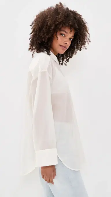 By Malene Birger Derris Soft Organza Blouse Soft White | Thumbnail 4 By Malene Birger Derris Soft Organza Blouse Soft White | Thumbnail 4