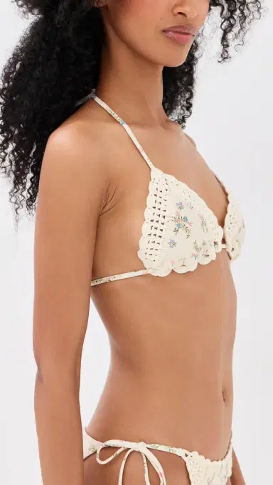Agua Bendita Bea Handmade Crochet Triangle Bikini Top Multicolor S | Thumbnail 4 Agua Bendita Bea Handmade Crochet Triangle Bikini Top Multicolor S | Thumbnail 4