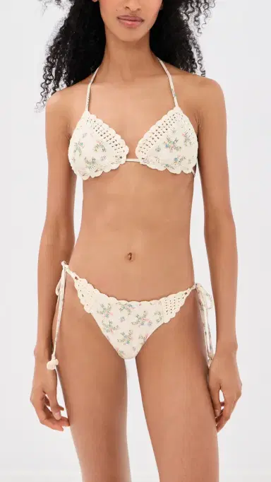 Agua Bendita Bea Handmade Crochet Triangle Bikini Top Multicolor S | Thumbnail 5 Agua Bendita Bea Handmade Crochet Triangle Bikini Top Multicolor S | Thumbnail 5