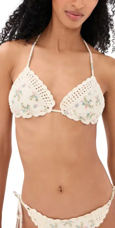 Agua Bendita Bea Handmade Crochet Triangle Bikini Top Multicolor S | Thumbnail 1 Agua Bendita Bea Handmade Crochet Triangle Bikini Top Multicolor S | Thumbnail 1