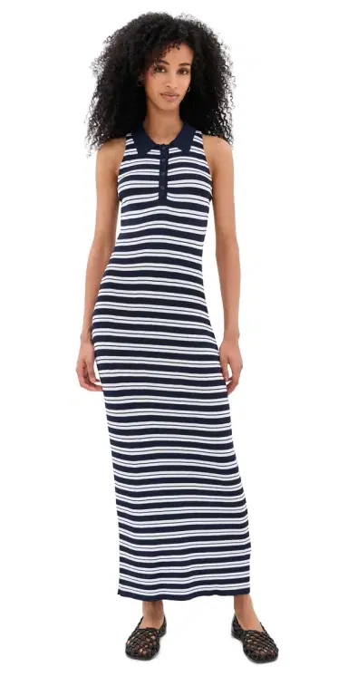 Rowing Blazers Halter Polo Maxi Dress Navy | Thumbnail 1 Rowing Blazers Halter Polo Maxi Dress Navy | Thumbnail 1