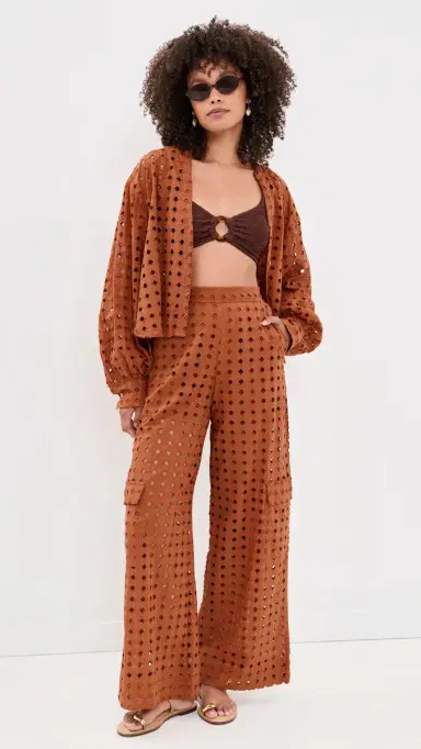 Dress To Brown Castanha Cuffed Eyelet Shirt Brown Castanha | Thumbnail 5 Dress To Brown Castanha Cuffed Eyelet Shirt Brown Castanha | Thumbnail 5