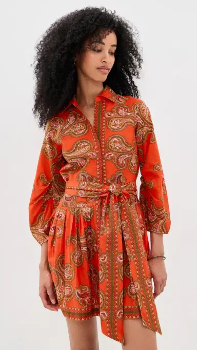 Cara Cara Raya Mini Dress Sierra Paisley Orange | Thumbnail 2 Cara Cara Raya Mini Dress Sierra Paisley Orange | Thumbnail 2