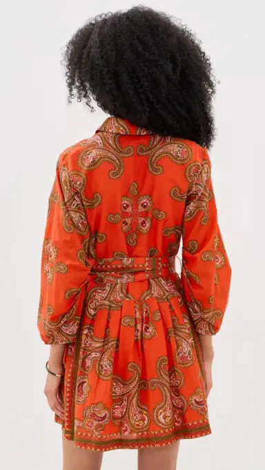 Cara Cara Raya Mini Dress Sierra Paisley Orange | Thumbnail 3 Cara Cara Raya Mini Dress Sierra Paisley Orange | Thumbnail 3