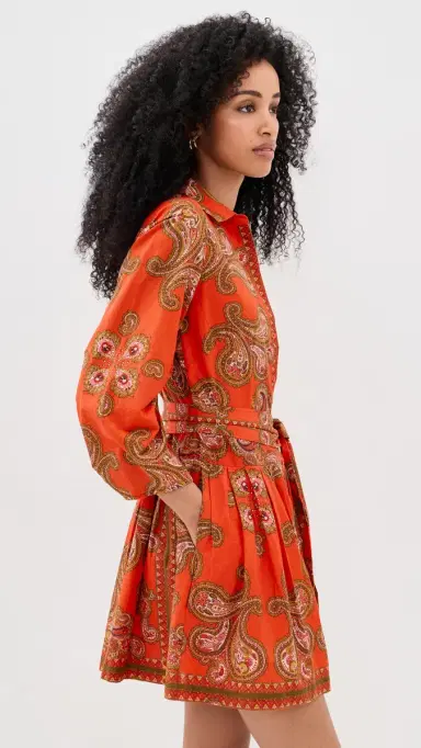 Cara Cara Raya Mini Dress Sierra Paisley Orange | Thumbnail 4 Cara Cara Raya Mini Dress Sierra Paisley Orange | Thumbnail 4