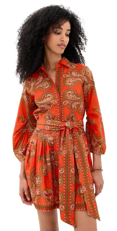 Cara Cara Raya Mini Dress Sierra Paisley Orange | Thumbnail 1 Cara Cara Raya Mini Dress Sierra Paisley Orange | Thumbnail 1