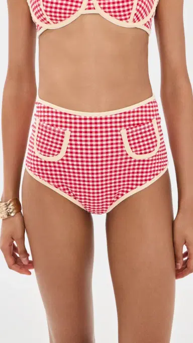Montce icro Polly Bikini Bottoms Red icro Gingham | Thumbnail 2 Montce icro Polly Bikini Bottoms Red icro Gingham | Thumbnail 2