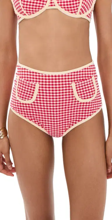 Montce icro Polly Bikini Bottoms Red icro Gingham | Thumbnail 1 Montce icro Polly Bikini Bottoms Red icro Gingham | Thumbnail 1