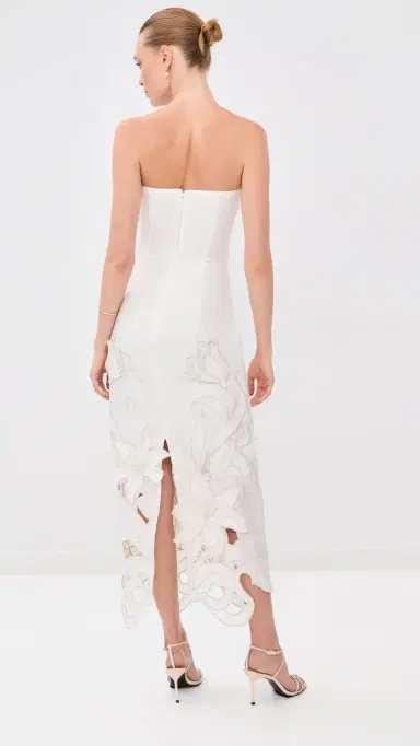 LEO LIN Rayna Applique Bustier Maxi Dress Snow | Thumbnail 3 LEO LIN Rayna Applique Bustier Maxi Dress Snow | Thumbnail 3