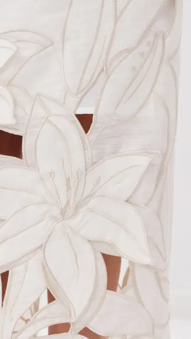 LEO LIN Rayna Applique Bustier Maxi Dress Snow | Thumbnail 6 LEO LIN Rayna Applique Bustier Maxi Dress Snow | Thumbnail 6