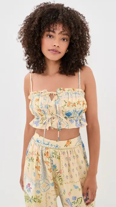 Agua Bendita Vichy Ruffled Crop Top ulticolor | Thumbnail 2 Agua Bendita Vichy Ruffled Crop Top ulticolor | Thumbnail 2