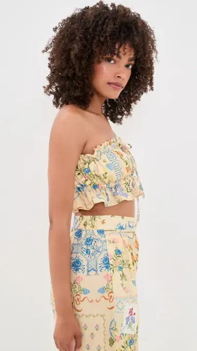 Agua Bendita Vichy Ruffled Crop Top ulticolor | Thumbnail 4 Agua Bendita Vichy Ruffled Crop Top ulticolor | Thumbnail 4