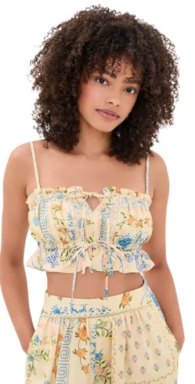 Agua Bendita Vichy Ruffled Crop Top ulticolor | Thumbnail 1 Agua Bendita Vichy Ruffled Crop Top ulticolor | Thumbnail 1
