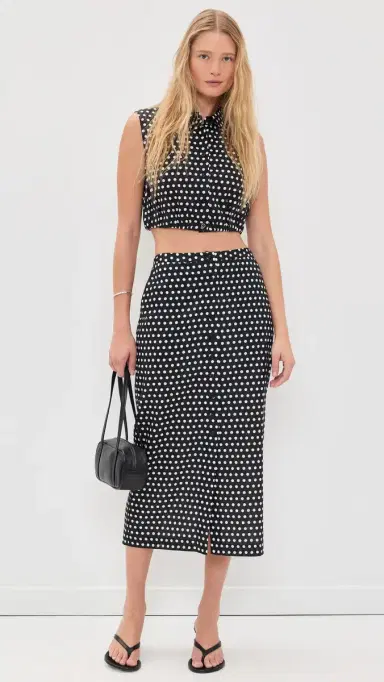 FRAME The Polka Dot Skirt Black multi | Thumbnail 5 FRAME The Polka Dot Skirt Black multi | Thumbnail 5