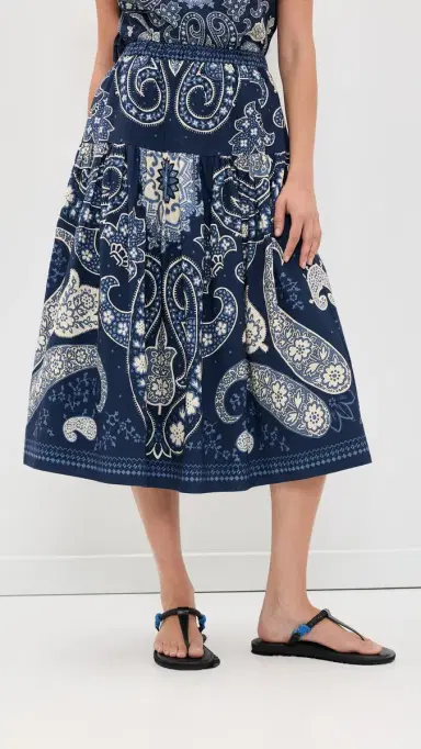 Sea Emelina Print Midi Skirt Navy | Thumbnail 2 Sea Emelina Print Midi Skirt Navy | Thumbnail 2