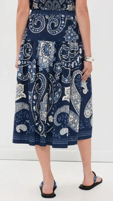 Sea Emelina Print Midi Skirt Navy | Thumbnail 3 Sea Emelina Print Midi Skirt Navy | Thumbnail 3