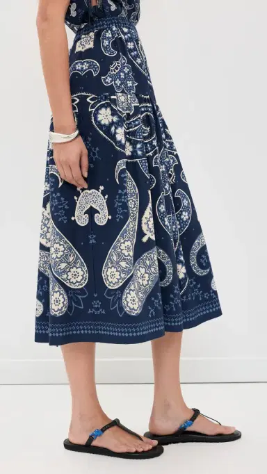 Sea Emelina Print Midi Skirt Navy | Thumbnail 4 Sea Emelina Print Midi Skirt Navy | Thumbnail 4