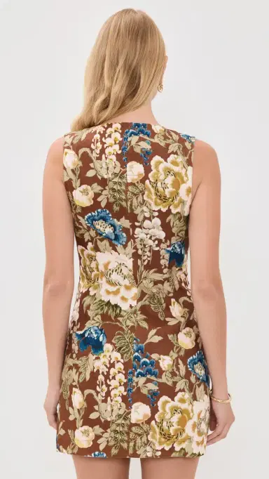 Cara Cara Rhapsody Linen Dress Flora Meadow Brown | Thumbnail 3 Cara Cara Rhapsody Linen Dress Flora Meadow Brown | Thumbnail 3