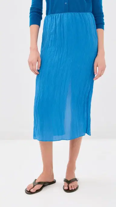 Tibi The Crinkle Slip Skirt Bright Blue | Thumbnail 2 Tibi The Crinkle Slip Skirt Bright Blue | Thumbnail 2