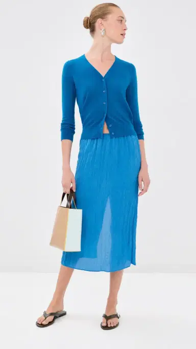 Tibi The Crinkle Slip Skirt Bright Blue | Thumbnail 5 Tibi The Crinkle Slip Skirt Bright Blue | Thumbnail 5