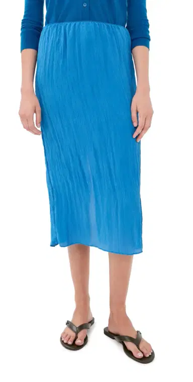 Tibi The Crinkle Slip Skirt Bright Blue | Thumbnail 1 Tibi The Crinkle Slip Skirt Bright Blue | Thumbnail 1