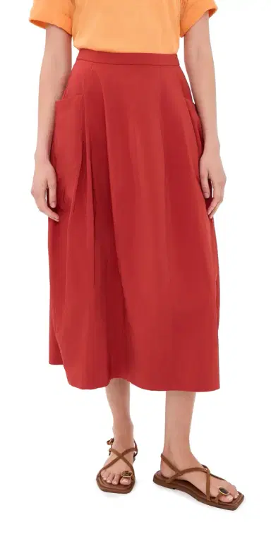 Tibi Nylon Lantern Skirt Red 6 | Thumbnail 1 Tibi Nylon Lantern Skirt Red 6 | Thumbnail 1