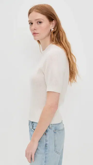 White & Warren Cashmere T-Shirt Sweater oft White | Thumbnail 4 White & Warren Cashmere T-Shirt Sweater oft White | Thumbnail 4