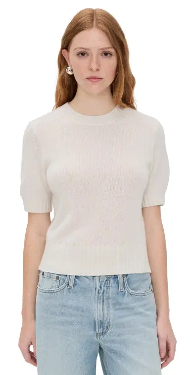 White & Warren Cashmere T-Shirt Sweater oft White | Thumbnail 1 White & Warren Cashmere T-Shirt Sweater oft White | Thumbnail 1