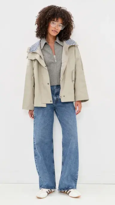 Barbour Kingswood Showerproof Jacket Light Sand/Navy Gingham 8 | Thumbnail 5 Barbour Kingswood Showerproof Jacket Light Sand/Navy Gingham 8 | Thumbnail 5