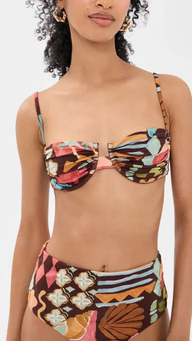 MINKPINK Isola Gathered Bikini Top Cocoa Coast | Thumbnail 2 MINKPINK Isola Gathered Bikini Top Cocoa Coast | Thumbnail 2