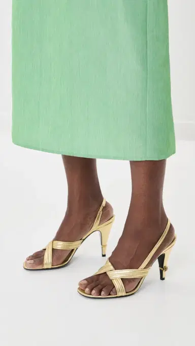 Versace Gianni Metallic Nappa Sandals | Thumbnail 3 Versace Gianni Metallic Nappa Sandals | Thumbnail 3