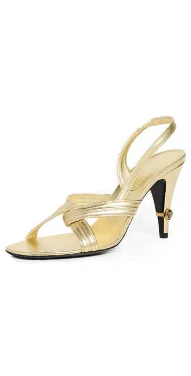 Versace Gianni Metallic Nappa Sandals | Thumbnail 1 Versace Gianni Metallic Nappa Sandals | Thumbnail 1