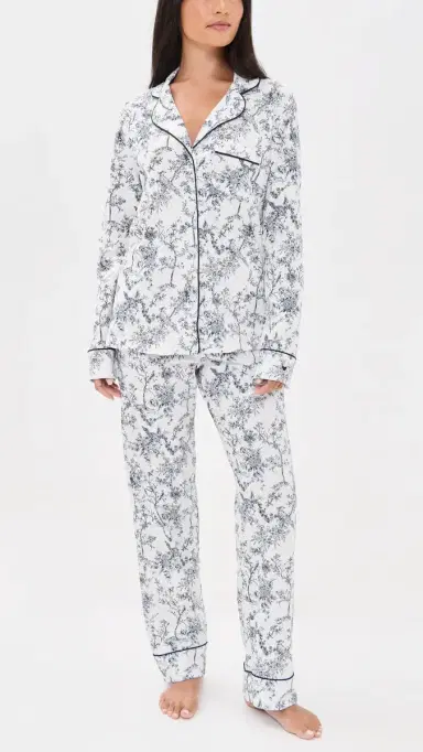 Petite Plume Pima Pajamas Set White | Thumbnail 2 Petite Plume Pima Pajamas Set White | Thumbnail 2