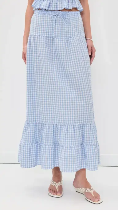 Peixoto Riley Maxi Skirt Cloud Blue Gingham | Thumbnail 2 Peixoto Riley Maxi Skirt Cloud Blue Gingham | Thumbnail 2