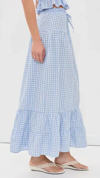 Peixoto Riley Maxi Skirt Cloud Blue Gingham | Thumbnail 4 Peixoto Riley Maxi Skirt Cloud Blue Gingham | Thumbnail 4