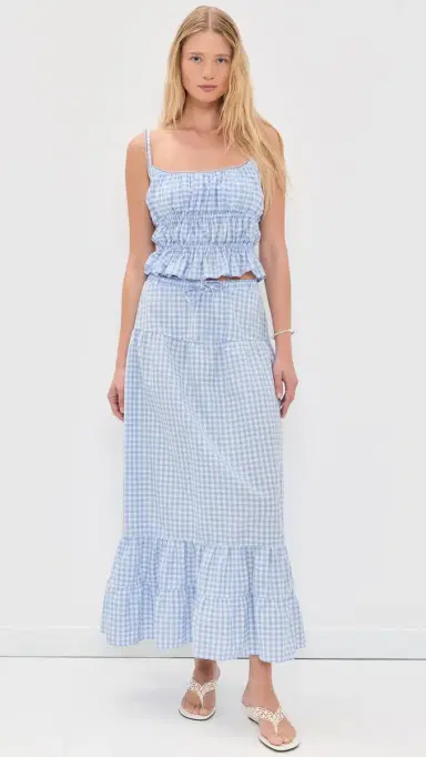 Peixoto Riley Maxi Skirt Cloud Blue Gingham | Thumbnail 5 Peixoto Riley Maxi Skirt Cloud Blue Gingham | Thumbnail 5