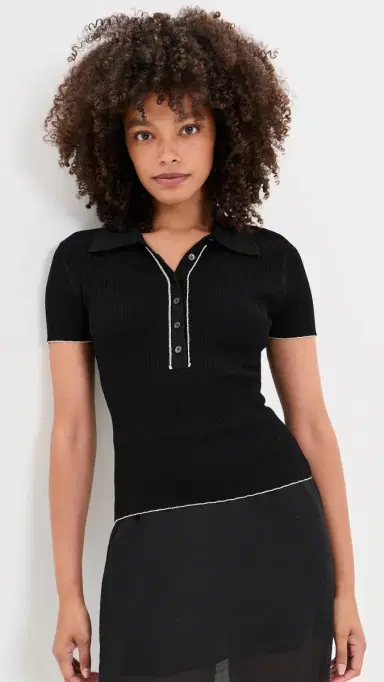 By Malene Birger Benita Polo Top Black | Thumbnail 2 By Malene Birger Benita Polo Top Black | Thumbnail 2