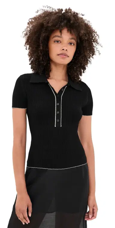 By Malene Birger Benita Polo Top Black | Thumbnail 1 By Malene Birger Benita Polo Top Black | Thumbnail 1