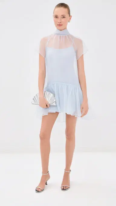 SIMKHAI Beaux Mini Dress PERIWINKLE SKY | Thumbnail 5 SIMKHAI Beaux Mini Dress PERIWINKLE SKY | Thumbnail 5
